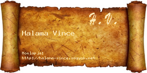 Halama Vince névjegykártya